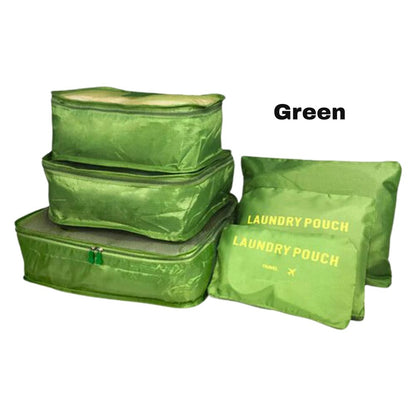 6PCS Travel Luggage Organiser Cube Clothes Storage Pouch Suitcase Packing Bags