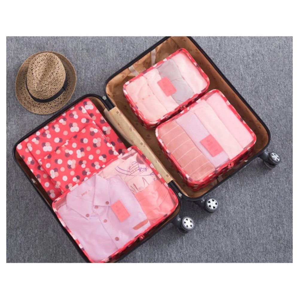 6PCS Travel Luggage Suitcase Organiser Packing Cubes Set Bags Pouches