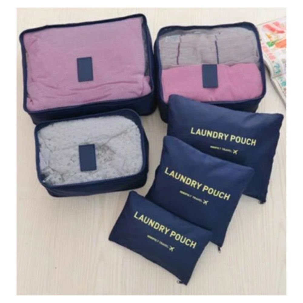 6PCS Travel Luggage Suitcase Organiser Packing Cubes Set Bags Pouches