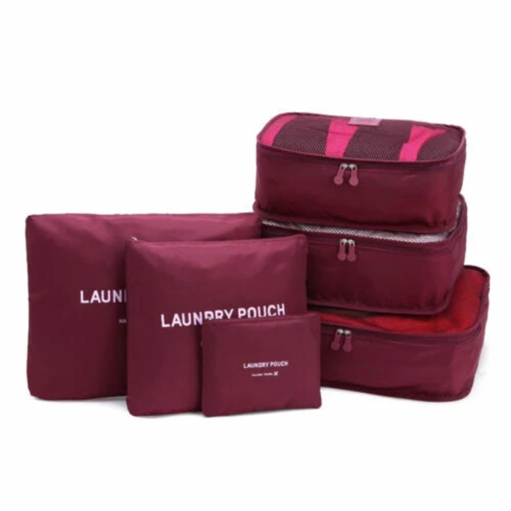 6PCS Travel Luggage Suitcase Organiser Packing Cubes Set Bags Pouches