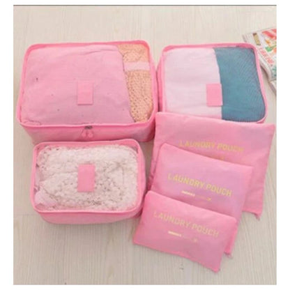6PCS Travel Luggage Suitcase Organiser Packing Cubes Set Bags Pouches
