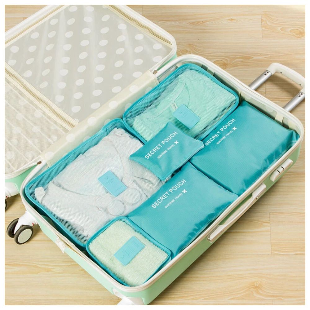 6PCS Travel Luggage Suitcase Organiser Packing Cubes Set Bags Pouches