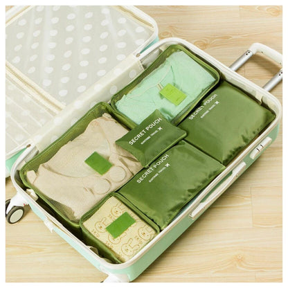 6PCS Travel Luggage Suitcase Organiser Packing Cubes Set Bags Pouches