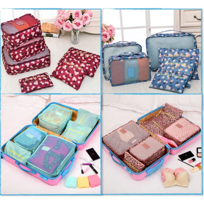 6PCS Travel Luggage Suitcase Organiser Packing Cubes Set Bags Pouches