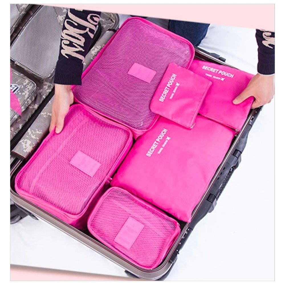 6PCS Travel Luggage Suitcase Organiser Packing Cubes Set Bags Pouches