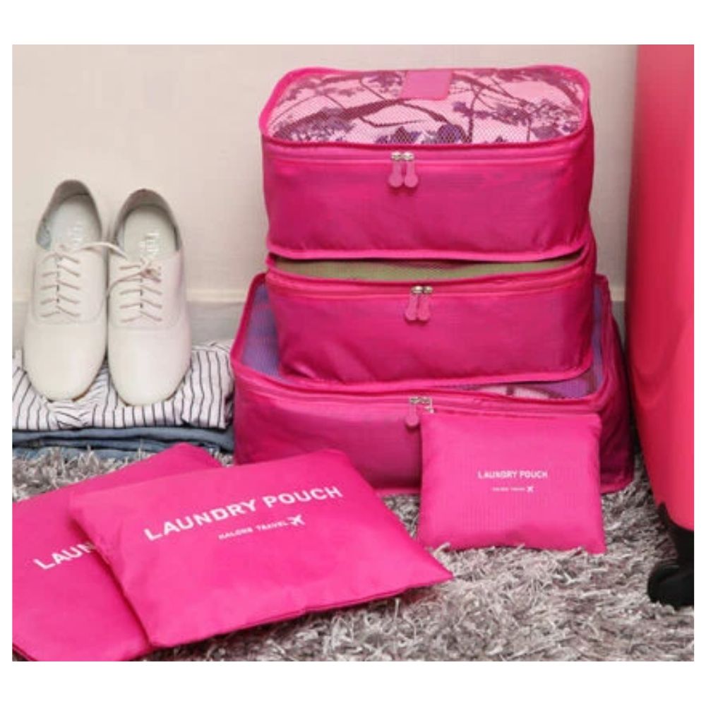 6PCS Travel Luggage Suitcase Organiser Packing Cubes Set Bags Pouches