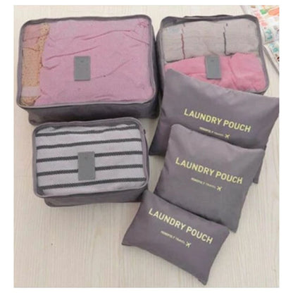 6PCS Travel Luggage Suitcase Organiser Packing Cubes Set Bags Pouches