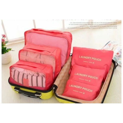 6PCS Travel Luggage Suitcase Organiser Packing Cubes Set Bags Pouches