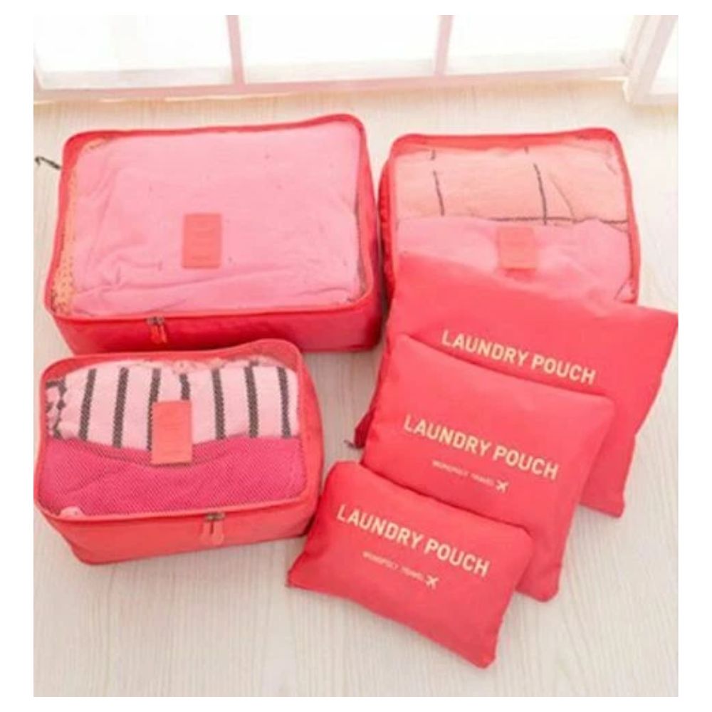 6PCS Travel Luggage Suitcase Organiser Packing Cubes Set Bags Pouches