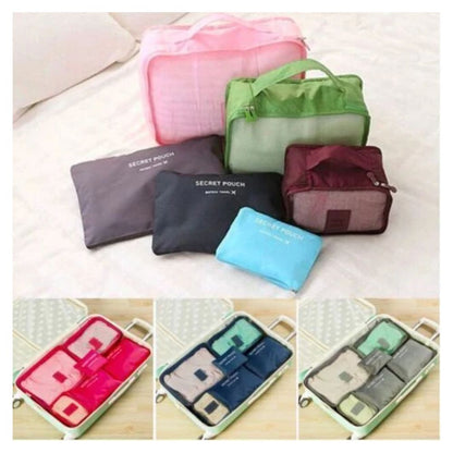 6PCS Travel Luggage Suitcase Organiser Packing Cubes Set Bags Pouches