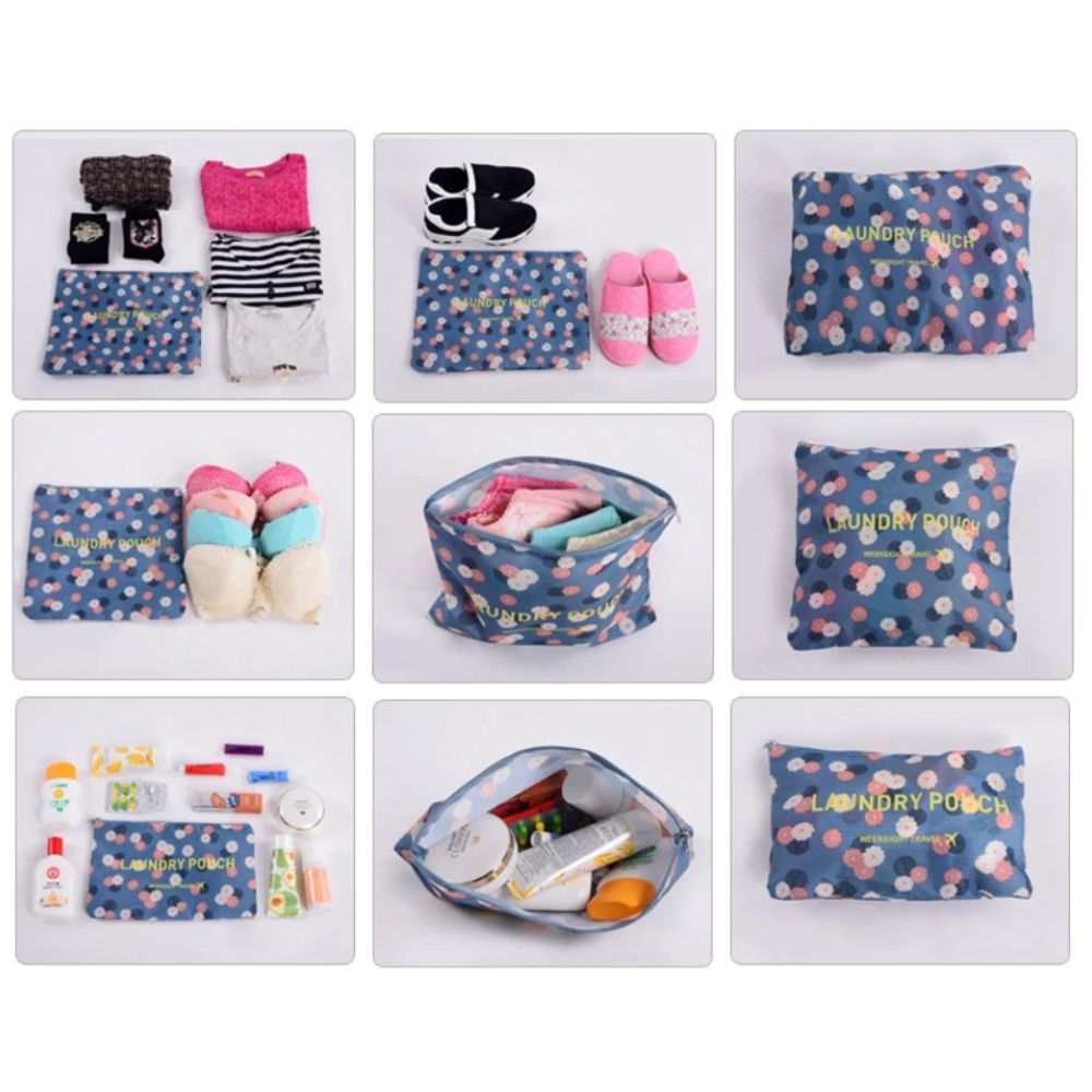6PCS Travel Luggage Suitcase Organiser Packing Cubes Set Bags Pouches