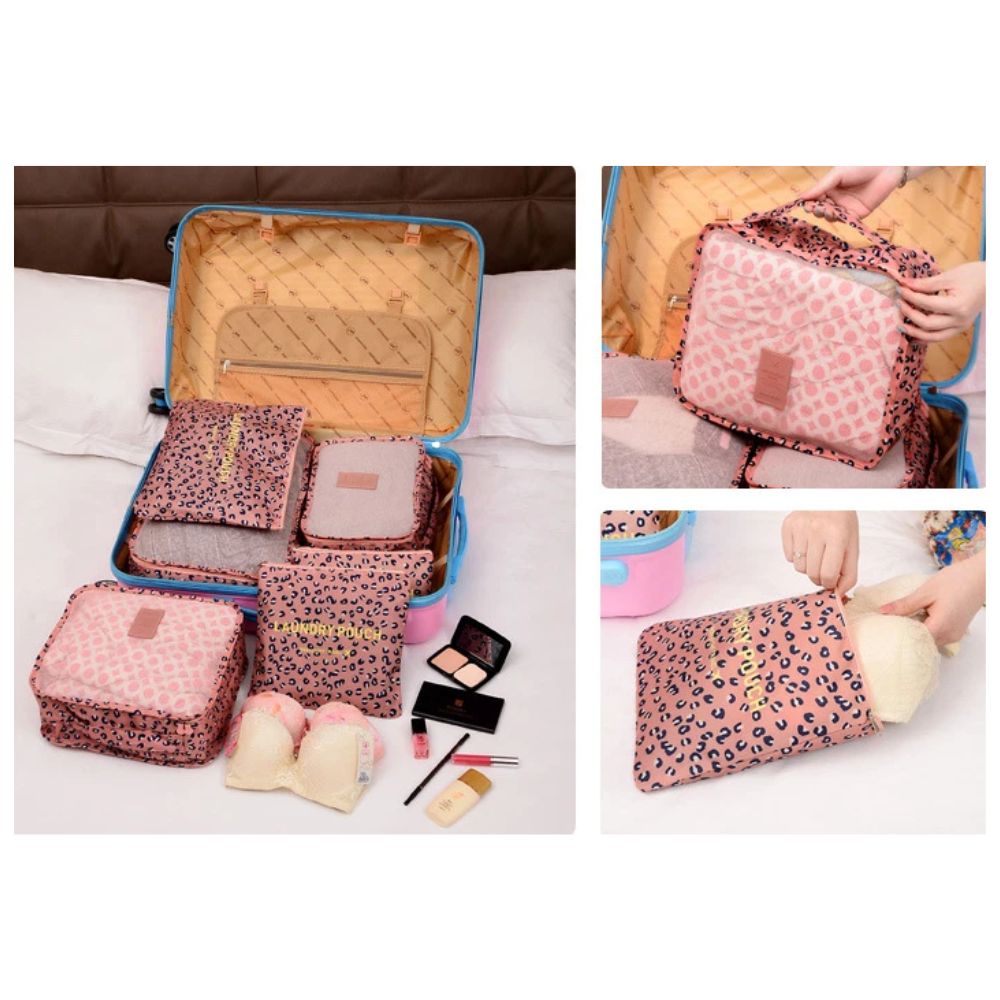 6PCS Travel Luggage Suitcase Organiser Packing Cubes Set Bags Pouches