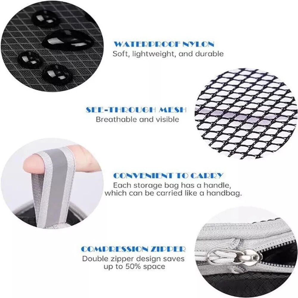 3/6Pcs Compression Packing Cubes Expandable Storage Travel Luggage Bags Organiser