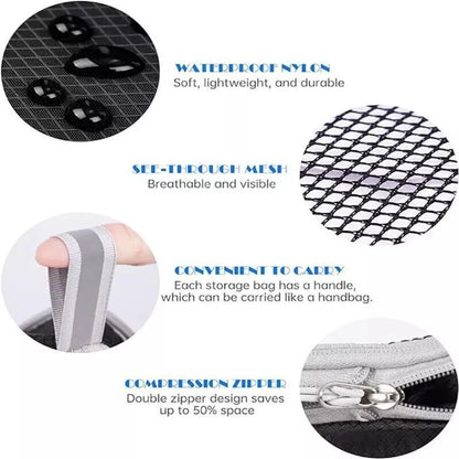 3/6Pcs Compression Packing Cubes Expandable Storage Travel Luggage Bags Organiser