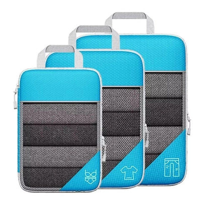 3/6Pcs Compression Packing Cubes Expandable Storage Travel Luggage Bags Organiser