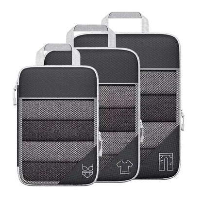 3/6Pcs Compression Packing Cubes Expandable Storage Travel Luggage Bags Organiser