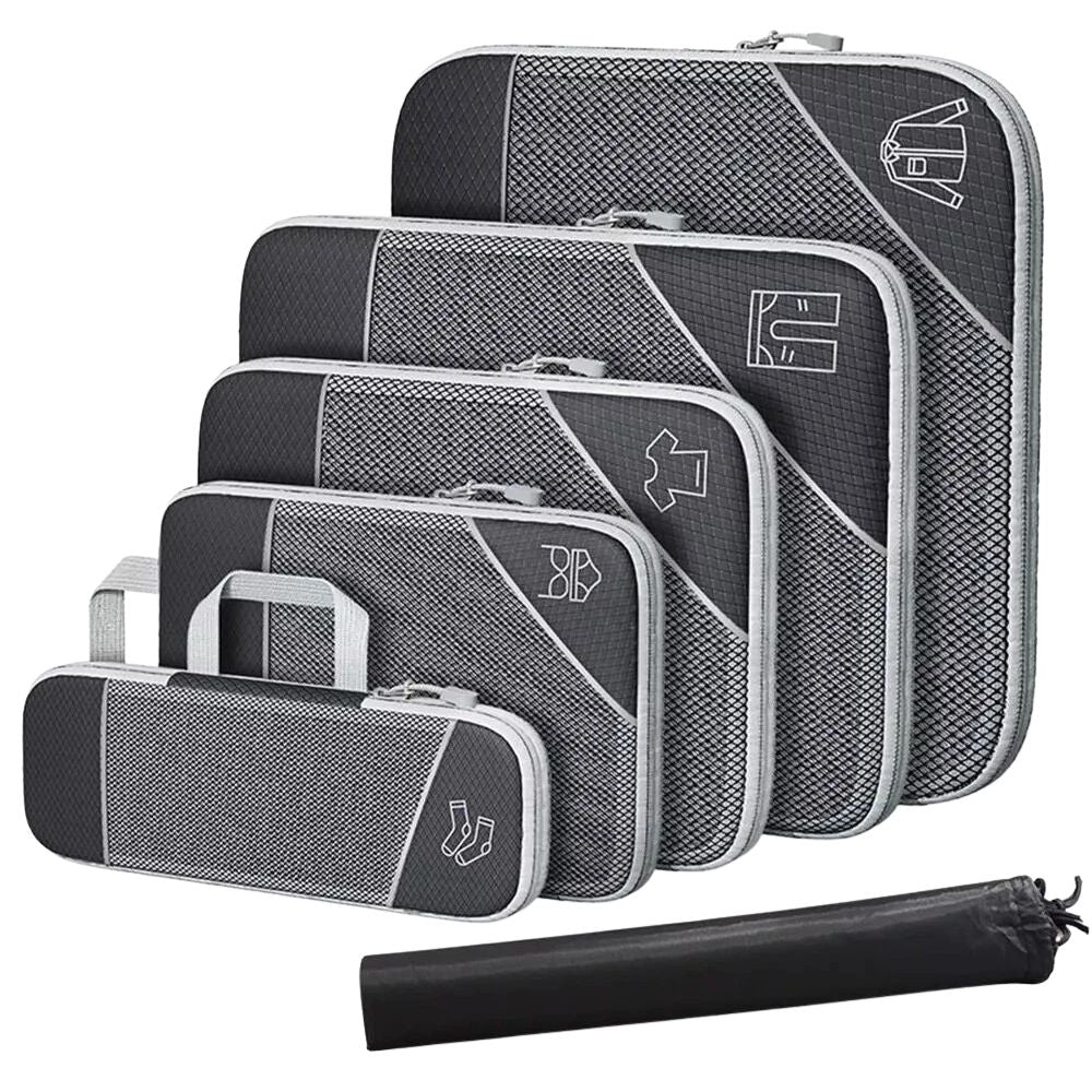 3/6Pcs Compression Packing Cubes Expandable Storage Travel Luggage Bags Organiser