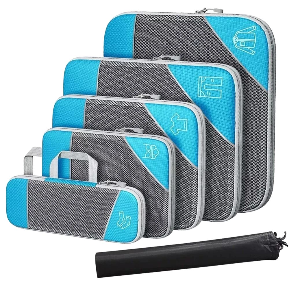 3/6Pcs Compression Packing Cubes Expandable Storage Travel Luggage Bags Organiser