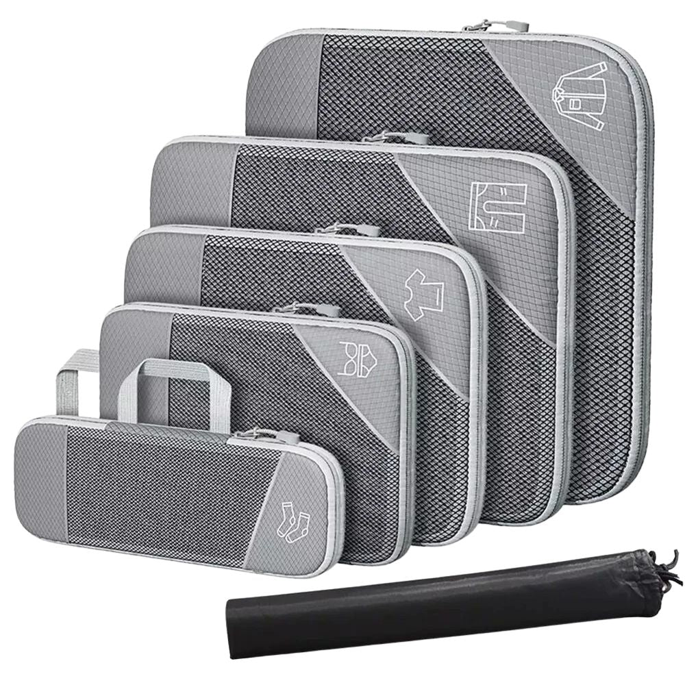 3/6Pcs Compression Packing Cubes Expandable Storage Travel Luggage Bags Organiser