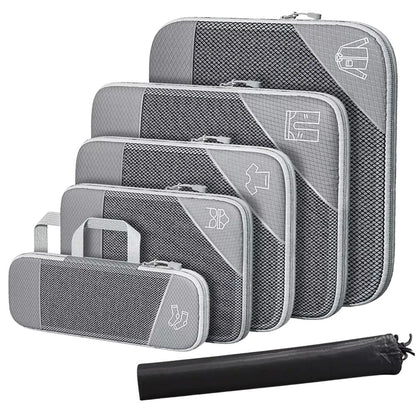3/6Pcs Compression Packing Cubes Expandable Storage Travel Luggage Bags Organiser