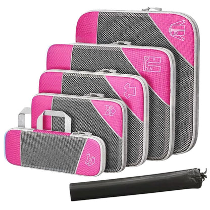 3/6Pcs Compression Packing Cubes Expandable Storage Travel Luggage Bags Organiser