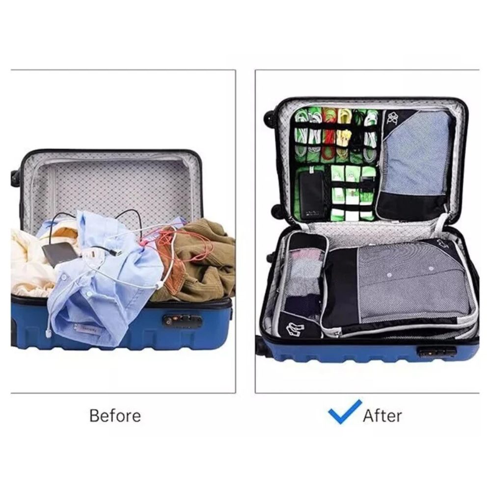 3/6Pcs Compression Packing Cubes Expandable Storage Travel Luggage Bags Organiser