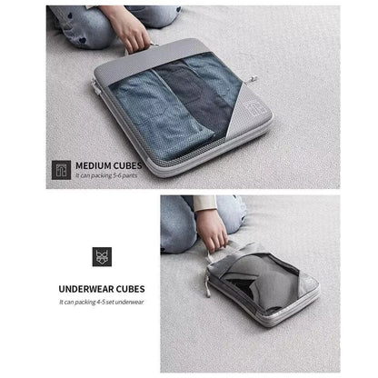 3/6Pcs Compression Packing Cubes Expandable Storage Travel Luggage Bags Organiser