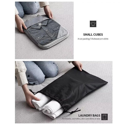 3/6Pcs Compression Packing Cubes Expandable Storage Travel Luggage Bags Organiser