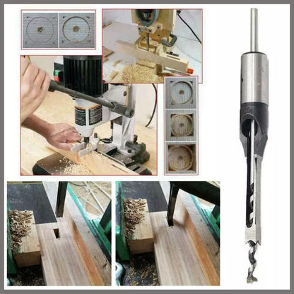 6Pcs Square Hole Saw Drill Bit Auger Mortising Chisel Woodworking 6.35-16mm