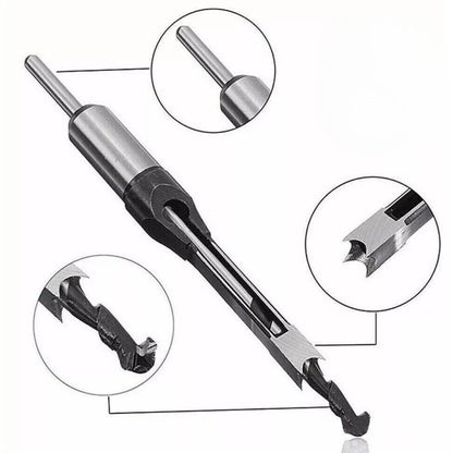 6Pcs Square Hole Saw Drill Bit Auger Mortising Chisel Woodworking 6.35-16mm