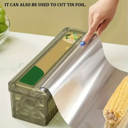6pcs Reusable Food Wrap Dispenser Plastic Cutter Foil Cling Film