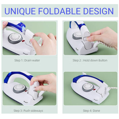 700W Handheld Electric Steam Iron Travel Clothes Foldable Irons Ironing Garment