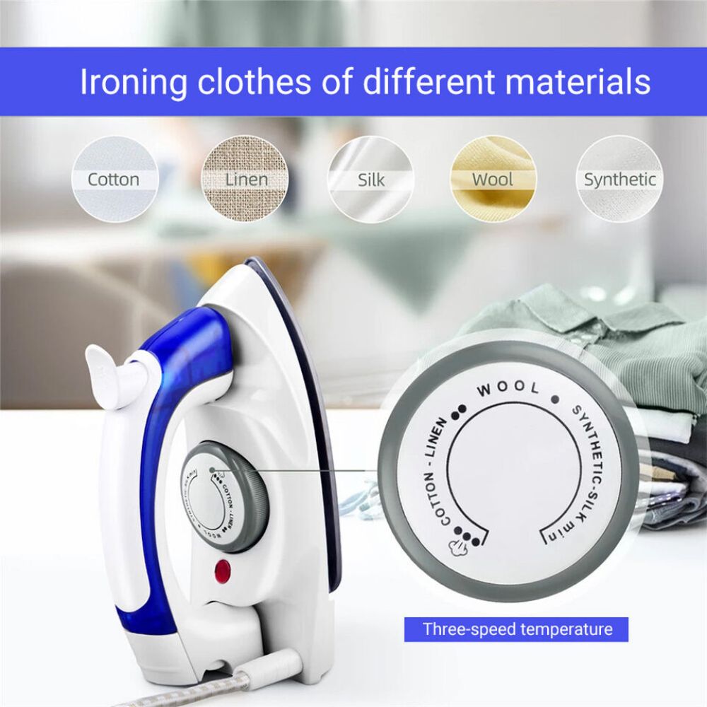 700W Handheld Electric Steam Iron Travel Clothes Foldable Irons Ironing Garment