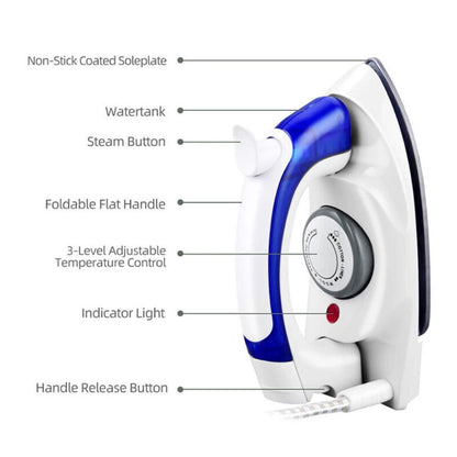 700W Handheld Electric Steam Iron Travel Clothes Foldable Irons Ironing Garment