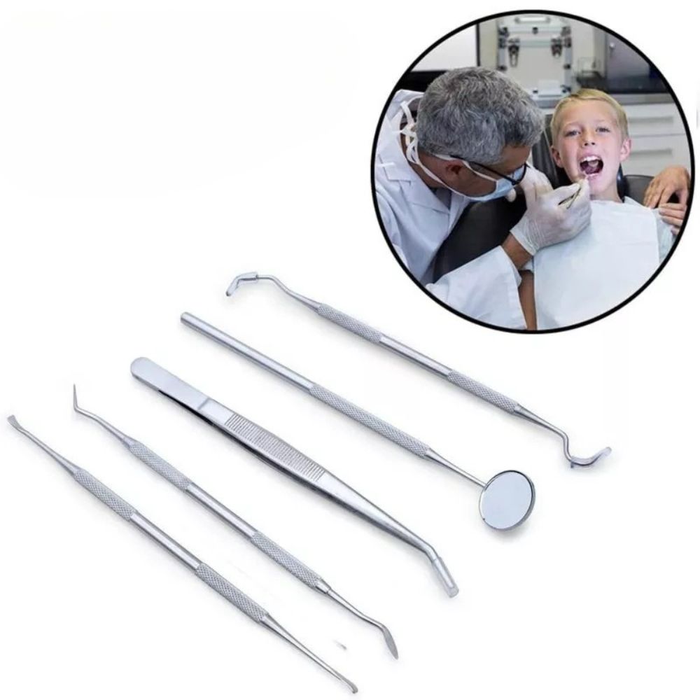 7PCS Dental Hygiene Cleaning Kits Tools Teeth Mirror Scraper Pick Scaler Tweezer