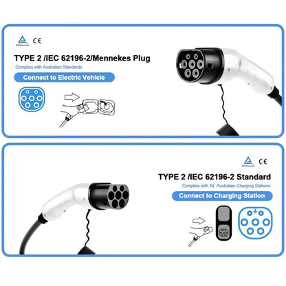 7kW/22kW 32A Type2 to Type 2 EV 5M Charging Car Charger Cable BYD Tesla Model Y/3