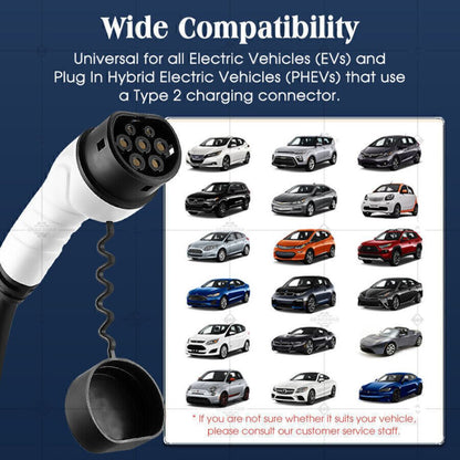 7kW/22kW 32A Type2 to Type 2 EV 5M Charging Car Charger Cable BYD Tesla Model Y/3