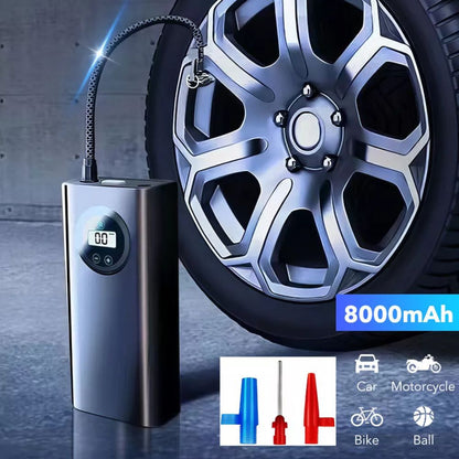 8000mAh Battery Rechargeable Car Tire Air Inflator Cordless Electric Pump