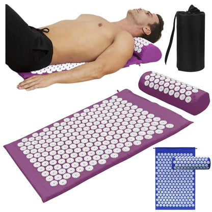 Acupressure mat and pillow set