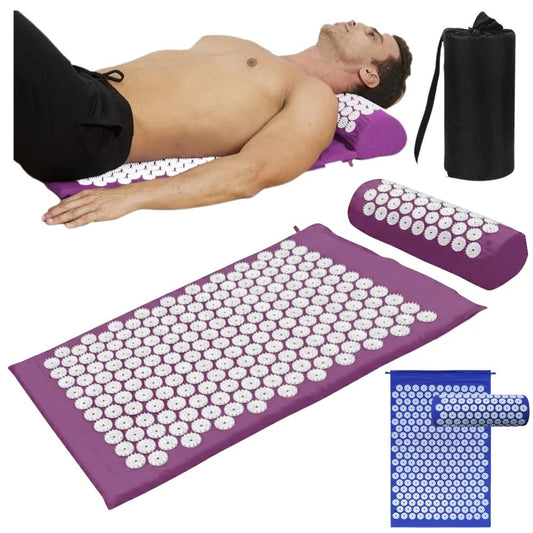 Acupressure mat and pillow set