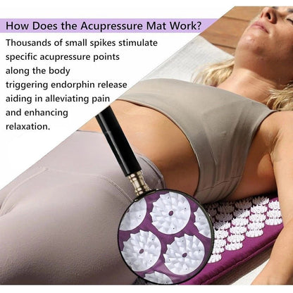 Acupressure mat and pillow set