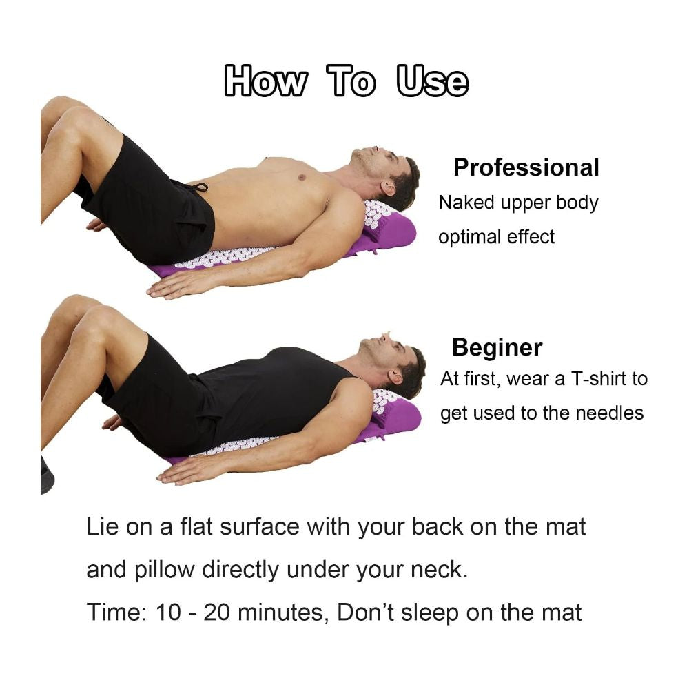 Acupressure mat and pillow set