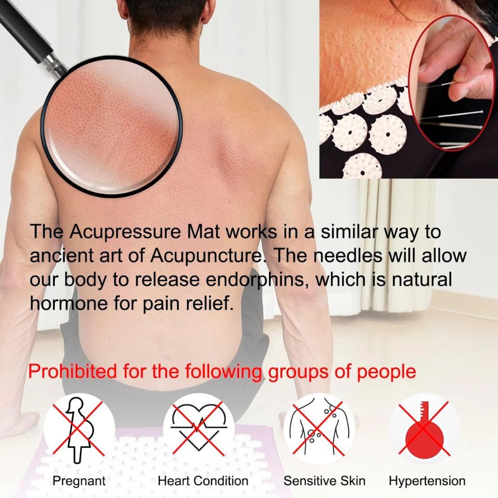 Acupressure mat and pillow set