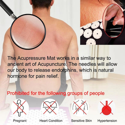 Acupressure mat and pillow set