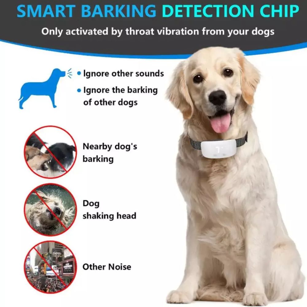 Anti Bark Collar Device Rechargeable Smart Compact Training Shock