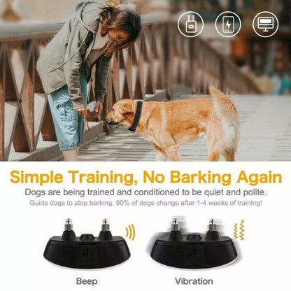 Anti Bark Collar Device Rechargeable Smart Compact Training Shock