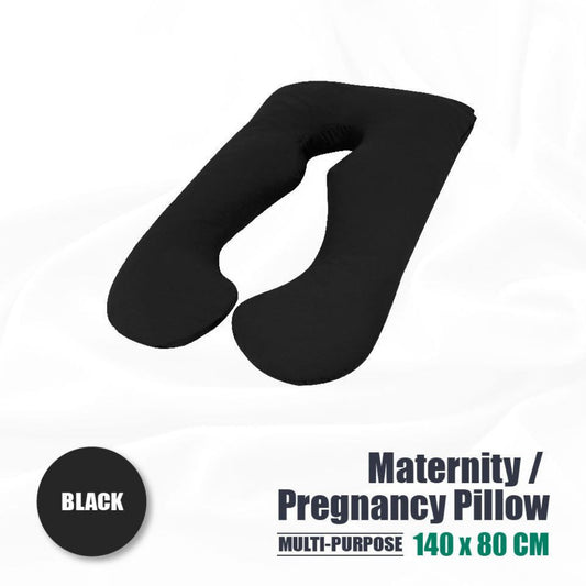 Aus Made Pregnancy Maternity Pillow Sleeping Nursing Body Support Feed - Black
