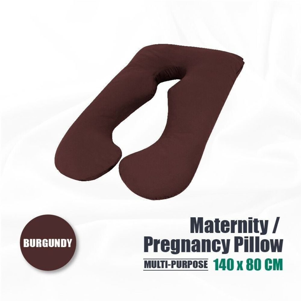 Australian Made Pregnancy Maternity Pillow Sleeping Nursing Body Support Feed - Burgundy