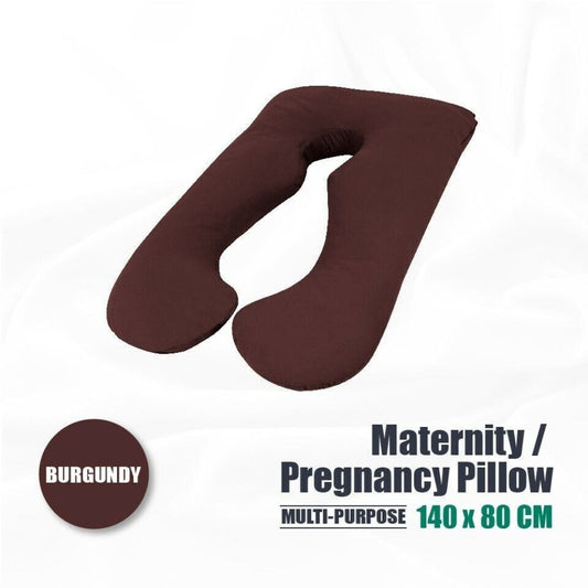 Aus Made Pregnancy Maternity Pillow Sleeping Nursing Body Support Feed - Burgundy