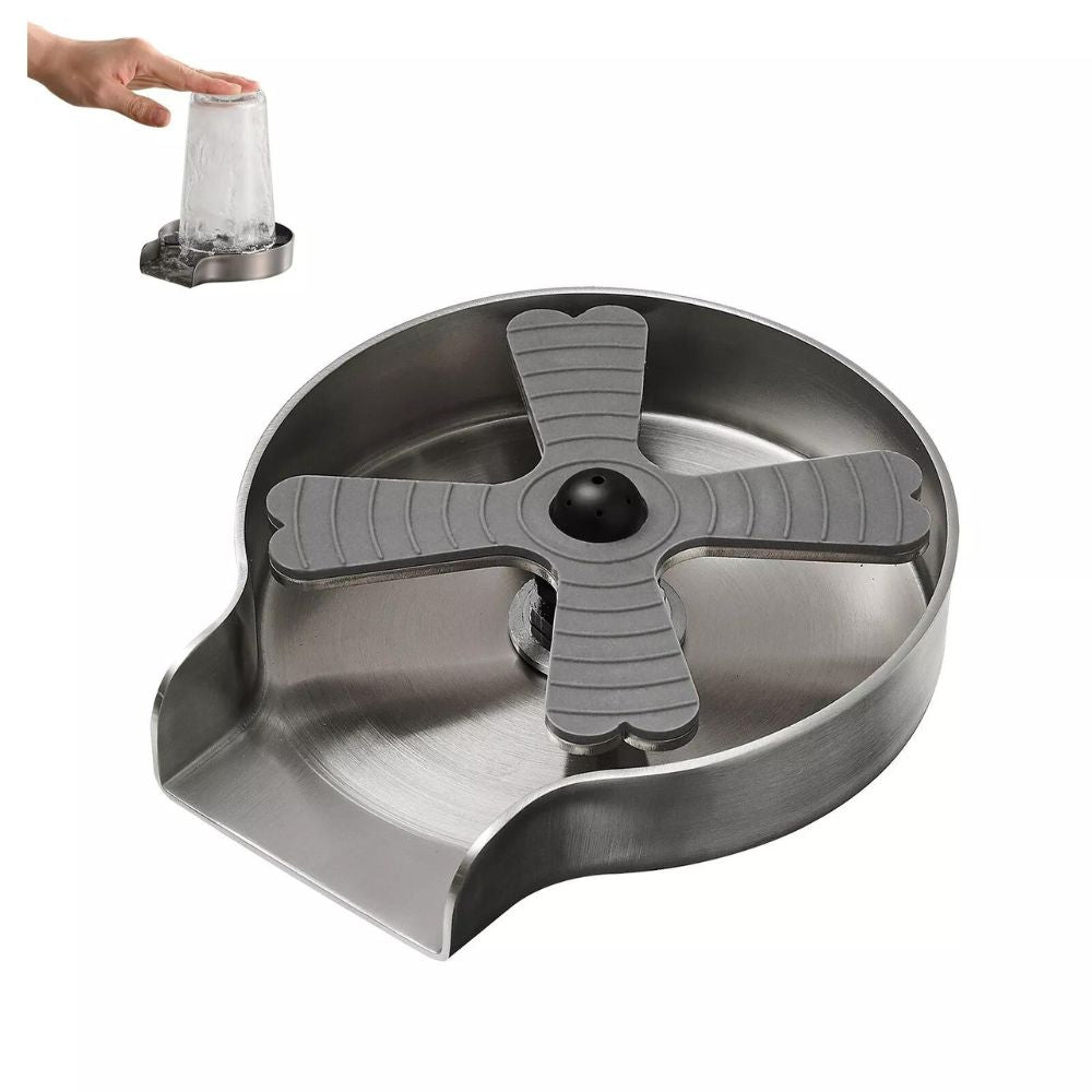 Auto Glass Rinser Metal Cup Bottle Coffee Washer for Kitchen Sink Brushed/Black